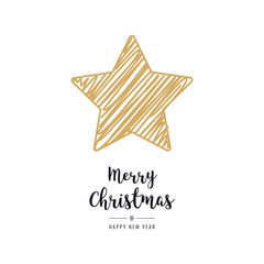 christmas star card scribble drawing greeting isolated background