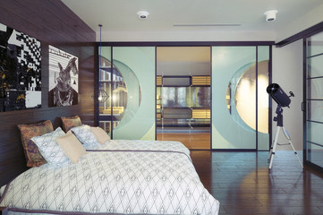 modern bedroom interior.