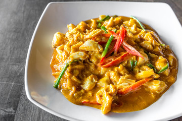 Crab meat curry