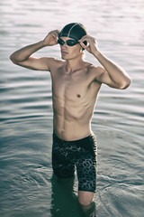 Swimmer model in a sea