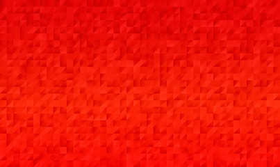 Vivid Red Geometric Low Poly Triangle Vector Background. Horizontally Seamless Pattern for Christmas Product Display or Ads. Copy Space Template. Gradient Faceted Texture. Pattern Tile Swatch Included