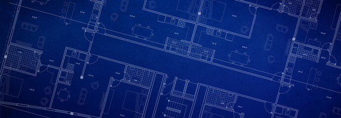 Panoramic architecture Floor plan background blueprint style abstrac