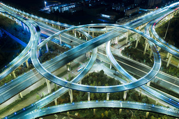 Highway transportation system highway interchange at mopac Expressway and highway 183 in Austin Texas USA summertime green road way interstate