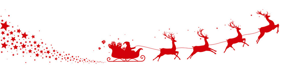 Santa's sleigh and stars