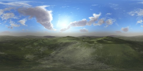 HDRI, environment map , Round panorama, spherical panorama, equidistant projection, land under heaven
