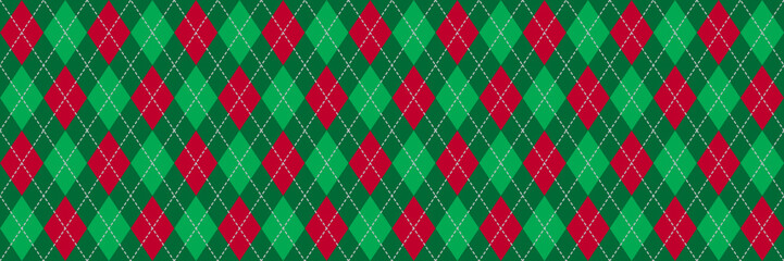 Red and Green Argyle Banner
