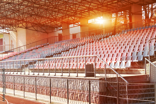 Plakat Architektura przemysłowa. puste trybuny, stadion, Winnica, park miejski