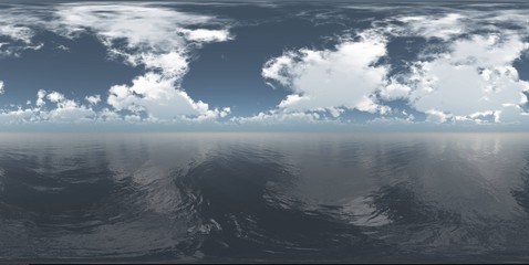 Seascape, HDRI, environment map , Round panorama, spherical panorama, equidistant projection, land under heaven
