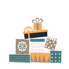 Gift boxes set. Vector elements for your design.