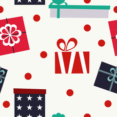 Gift boxes set. Seamless pattern. Vector elements for your design.