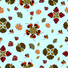 Bright autumn leaves. Pattern. Vector illustration. [РїСЂРµРѕР±