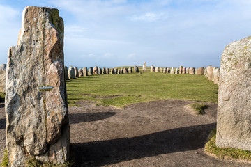 Ales stones, imposing megalithic monument in Skane, Sweden