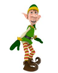 santa helper cartoon in a white background