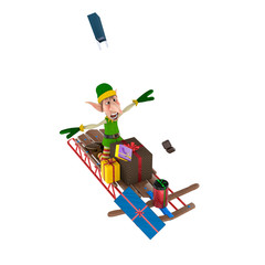 santa helper cartoon in a white background