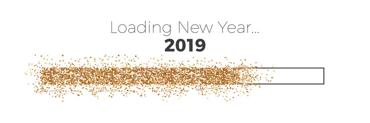 Progress Countdown gold bar Loading New Year 2019