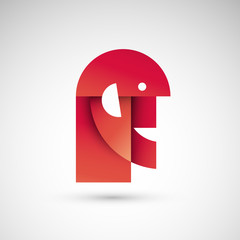 czerwona głowa logo wektor