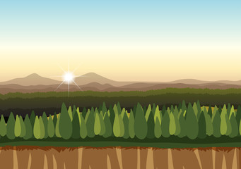 A flat nature landscape