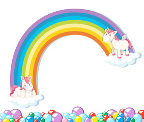 Cute unicorn on white background