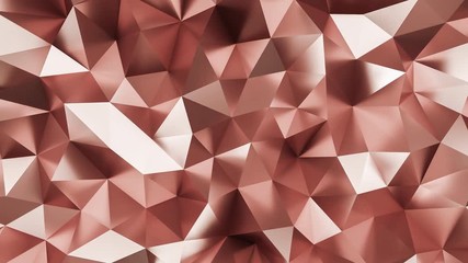 copper Low-poly Background Loop, random waving motion. Seamless loop 4K UHD FullHD.