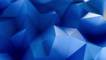 blue Low-poly Background Loop, random waving motion. Seamless loop 4K UHD FullHD.