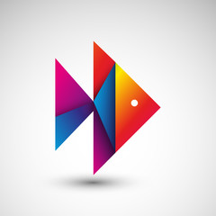 kolorowa ryba logo wektor