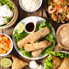 assorted chinese food