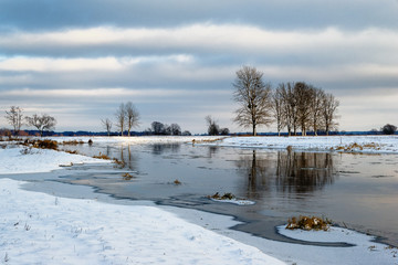 Zima w Dolinie Narwi, Podlasie, Polska