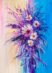 Oil painting Daisy flowers