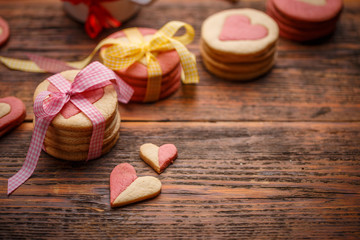 Biscuits in shape of hearts