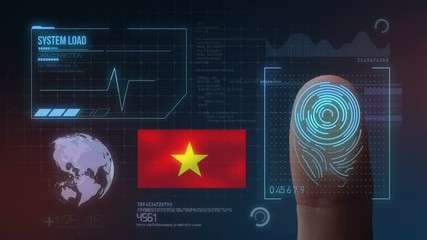 Finger Print Biometric Scanning Identification System. Vietnam Nationality