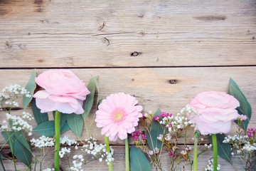 Frühlingsblumen - Blumengrüße rosa Blumenstrauß 