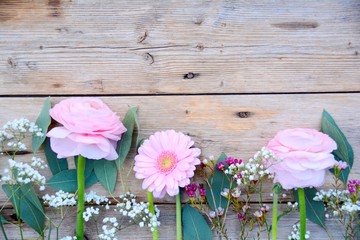 Frühlingsblumen - Blumengrüße rosa Blumenstrauß 