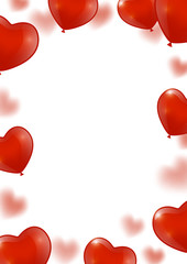 Valentines day background with hearts balloons 3