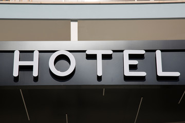 Hotel Sign on Building