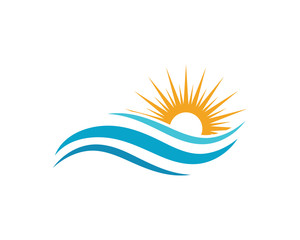 Water wave icon vector