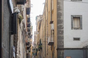 NAPLES, ITALY - January 15, 2018 : Antique building in Naples city, Italy