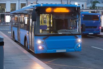 Buses on the city street