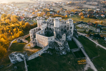 medieval castle ruins located in Ogrodzieniec, Poland