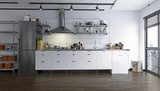 loft kitchen interior.