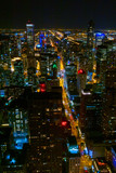 Chicago downtown skyscrapers aerial skyline panorama