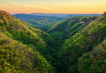 Mountain valley at sunset sky : Nam Nao, Phetchabun, Thailand