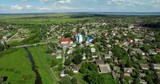 Castle. City of Ostrog. Ukraine, Rivne region, Aerial drone view