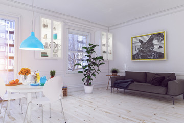 modern scandinavian living room design.