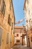 Charming courtyard on the typical street of old town, Zadar, Croatia