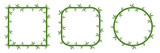 Bamboo frames with leaves. Vector illustration.
