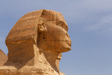 Great Sphinx in Giza against blue sky, Egypt