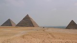 Panorama of the area with the great pyramids of Giza, Egypt