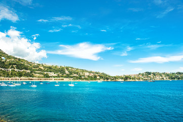 Mediterranean sea landscape French riviera Summer holidays background