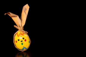 beautiful colorful, painted Easter eggs on black background