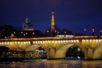 Paris, France - January 26, 2019: Pont Neuf bridge is the oldest bridge in Paris